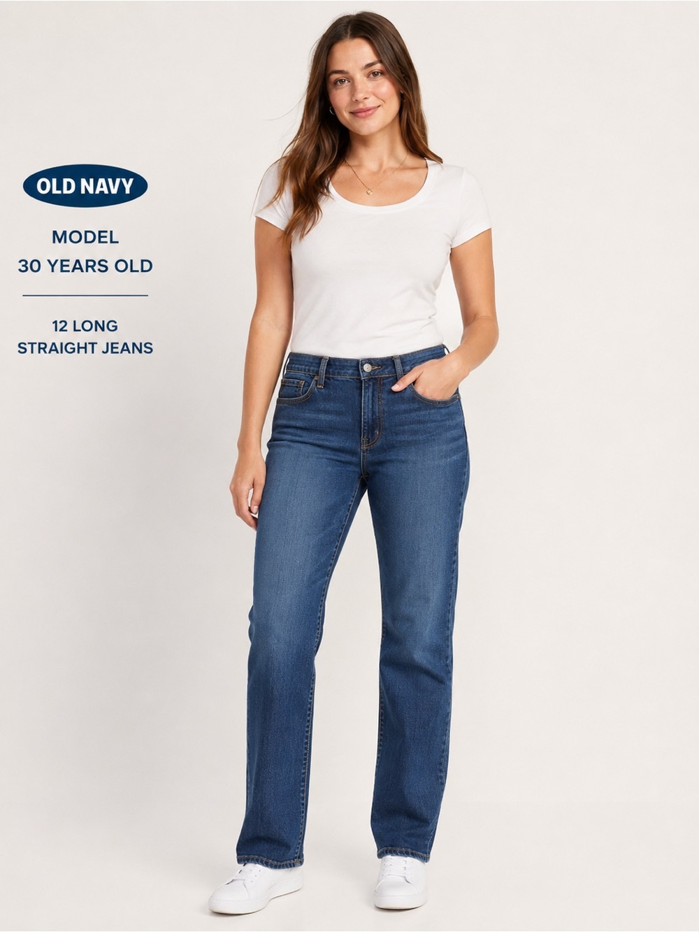 Old Navy Women's Straight-Leg Jeans — Medium Blue Wash